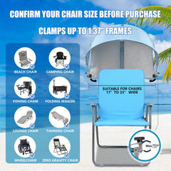 Reyzaa XL chair canopy UPF50+ shade provides sun protection during outdoor lounging