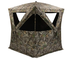 Rhino Blinds R500-RTE setup image shows quick assembly for early-morning hunts with easy transport.