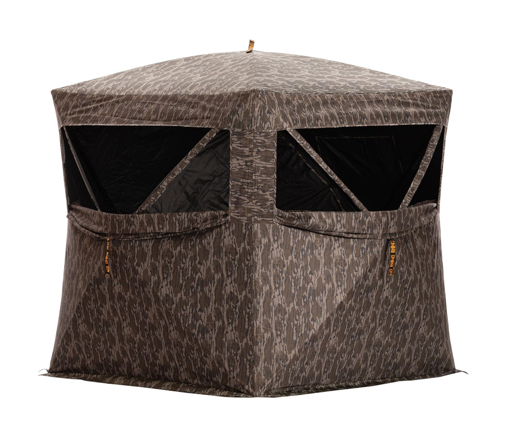 Rhino Outdoors 180MBL 180-degree see-through blind for wide visibility.