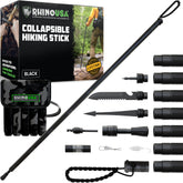 Rhino USA tactical hiking stick with forest-grip for stable support on trails.