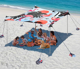 Rhino Valley beach tent 10x10 setup provides instant shade on sunny beaches.
