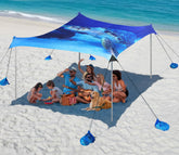 Rhino Valley Beach Tent 10x10 setup provides ample shade for family at the beach