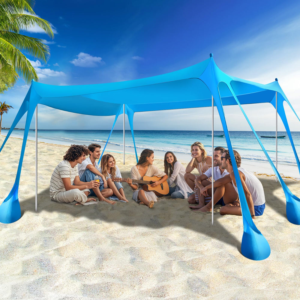 Rhino Valley Beach Tent 10x13ft front view with ample shade for a family day