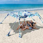 Rhino Valley Beach Tent stability with sandbags for windy beach days.