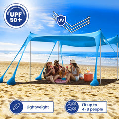 Rhino Valley beach tent UPF50+ sun-protection shields skin during sunny outings