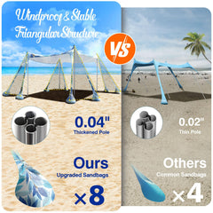 Rhino Valley Beach Tent windproof ropes secure shade during gusts.