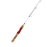RiToEasysports ice fishing rod with wooden grip for secure, comfortable handling