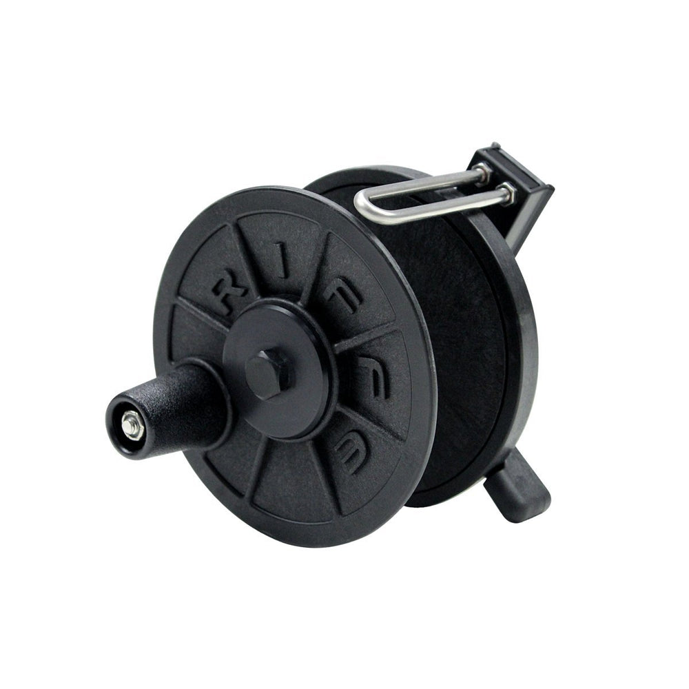 Riffe N.F. reel with low-profile design and durable nylon-fiberglass body.