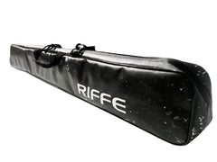 Riffe Slinger bag elastic webbing secures pole spear sections during travel