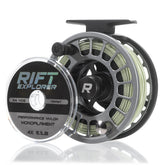 RIFT Breach v2 reel front view showing rugged CNC aluminum and smooth drag.