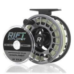 RIFT Breach v2 reel front view showing rugged CNC aluminum and smooth drag.
