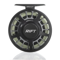 RIFT Breach v2 reel side dial closeup with large drag knob for on-the-fly tuning.
