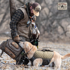 Rig Em Right Bloodline Elite vest outer heavy-duty canvas protects against brush and briars.