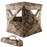 Rig'Em Right HydeOut XL blind front view shows broad concealment for versatile hunts.