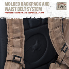 Rig'Em Right Recon decoy bag features waist belt for secure, stable carry during brisk decoy setups.
