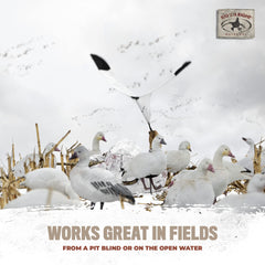 Rig'Em Right Snow Goose Flag durable construction withstands rugged field use.