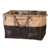 Rig Em Right Tanker XL decoy bag open basket showing 48 duck floaters for quick access