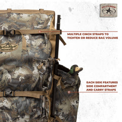 Rig Em Right Waterfowl Refuge Runner strap system highlighting secure fit for rugged marsh terrain.