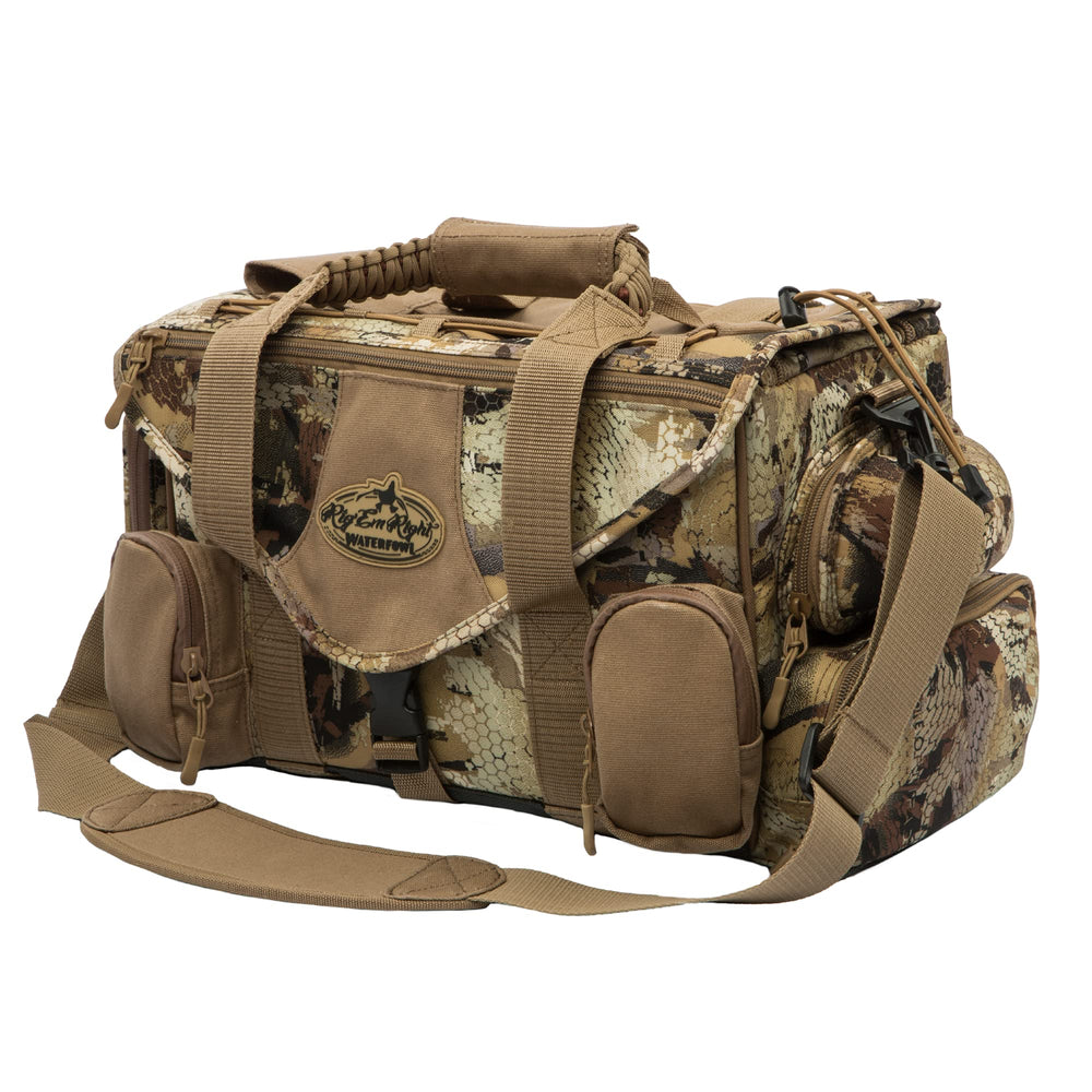 Rig Em Right shell Shocker XLT bag front view for quick marsh-gear access