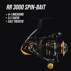 Rigged & Ready RR 3000 spin reel soft bag included for travel protection.