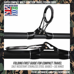 Rigged & Ready S Mid Smuggler six-section rod folds compactly for easy packing.
