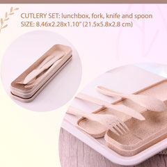 Rightitem compact wheat straw utensils inside a backpack illustrate portability