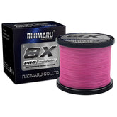 RIKIMARU Braid Pro 8X plum pink 1000yds spool showing vibrant color and strength