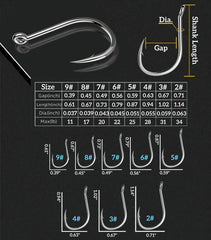 Ringed-eye and flat hook geometry designed for secure attachment