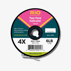 Rio 2-Tone Indicator Tippet 1X main image showing fluorescent pink and chartreuse color changes