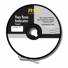 Two-tone fluorescent pink and chartreuse indicator tippet for European style nymphing