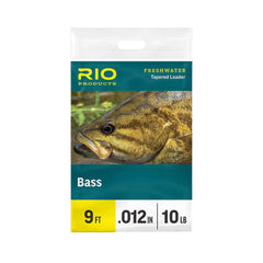RIO Bass Leader 9ft 10lb 3-pack ready for freshwater bass fishing.