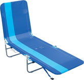 Rio Brands Rio Beach Backpack Lounger in blue stripe, open for all-day lounging