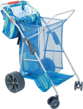 Rio Brands Wonder Wheeler open folding cart ready for beach setup