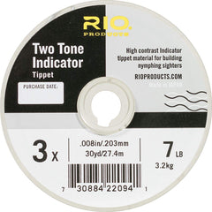 RIO PRODUCTS Two Tone Indicator Tippet 5X in black and white improves nymphing visibility.