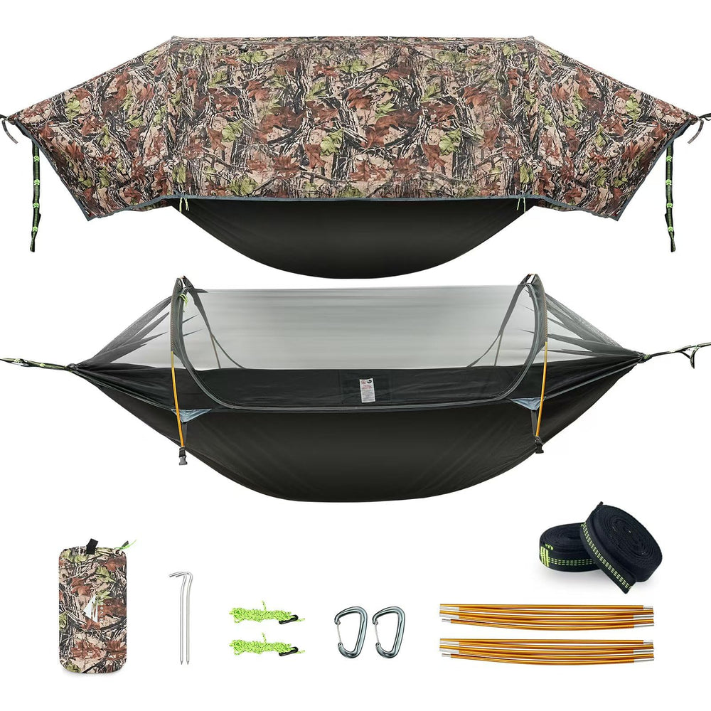 Rivenlo camping hammock mosquito net keeps bugs out for comfortable outdoor rest.