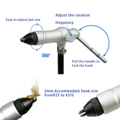 Travel-ready Riverruns Fly Tying Vise showing compact size and lightweight build