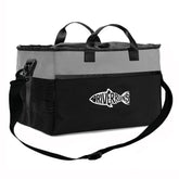 Riverruns vented-mesh wader bag showing air-drying design for gear