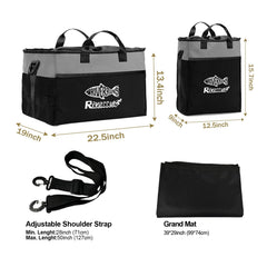 Riverruns XL 108L wader bag highlights generous storage space
