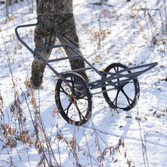 Tri-fold design with steel wheels and solid rubber tires