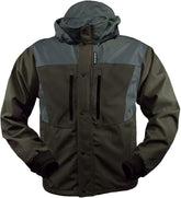 Rivers West Kokanee jacket front view highlights rugged olive shell and seam sealing.