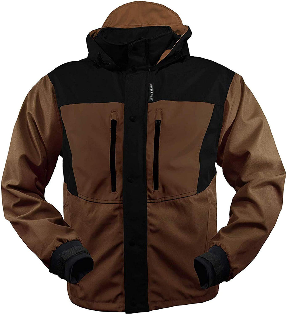 Rivers West Kokanee jacket front view highlighting rugged 600D shell for rain protection.