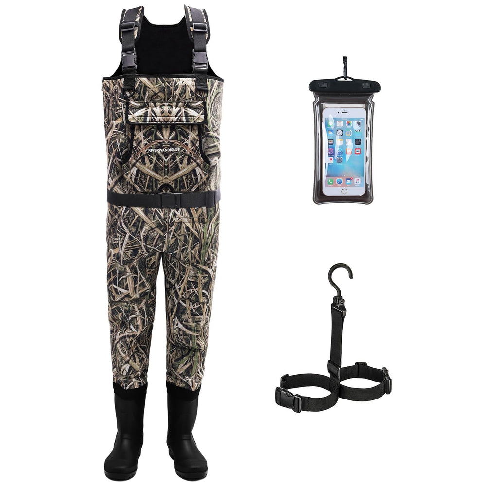 RIVERWANDPROT neoprene waders side view demonstrate warmth and waterproof protection