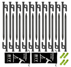 RIY 20-pack 8 inch tent stakes ready for secure campground anchoring