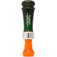 RNT DC Mondo acrylic duck call in action, delivering loud raspy mallard hen lick for confident calling.