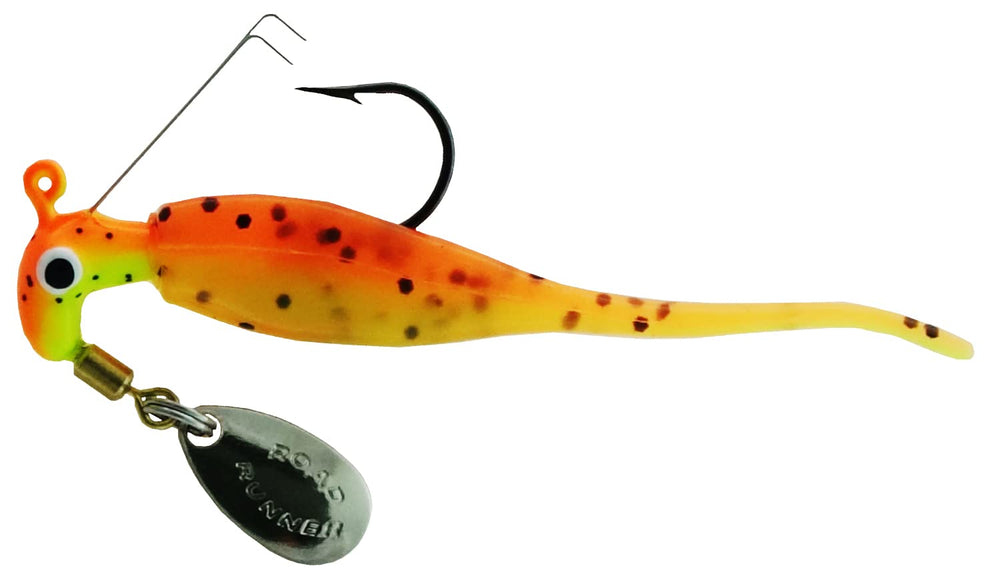 Road Runner WSR3-195 Slab Runners shown in action, snag-free retrieves with weedless design.