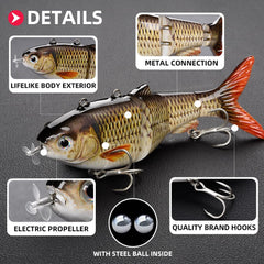 Close-up of 4-segment multi-jointed swimbait joints