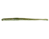 Roboworm straight tail worm in Baby Bluegill shows detailed hand-poured color and salt release.