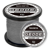 ROCRETA Geode braided line spool gray—durable line for saltwater and freshwater fishing.