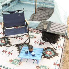 ROCK CLOUD folding chair wooden armrests deliver warm comfort during outdoor lounging