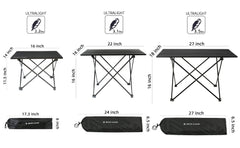 ROCK CLOUD ultralight aluminum table highlights durable frame for hiking and camping.